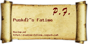 Puskás Fatime névjegykártya