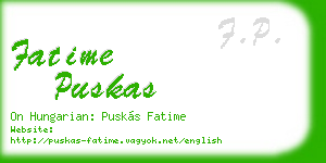 fatime puskas business card